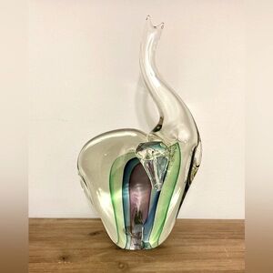 Murano Style Elephant Using Sumerso Technique with Multicoloured Glass